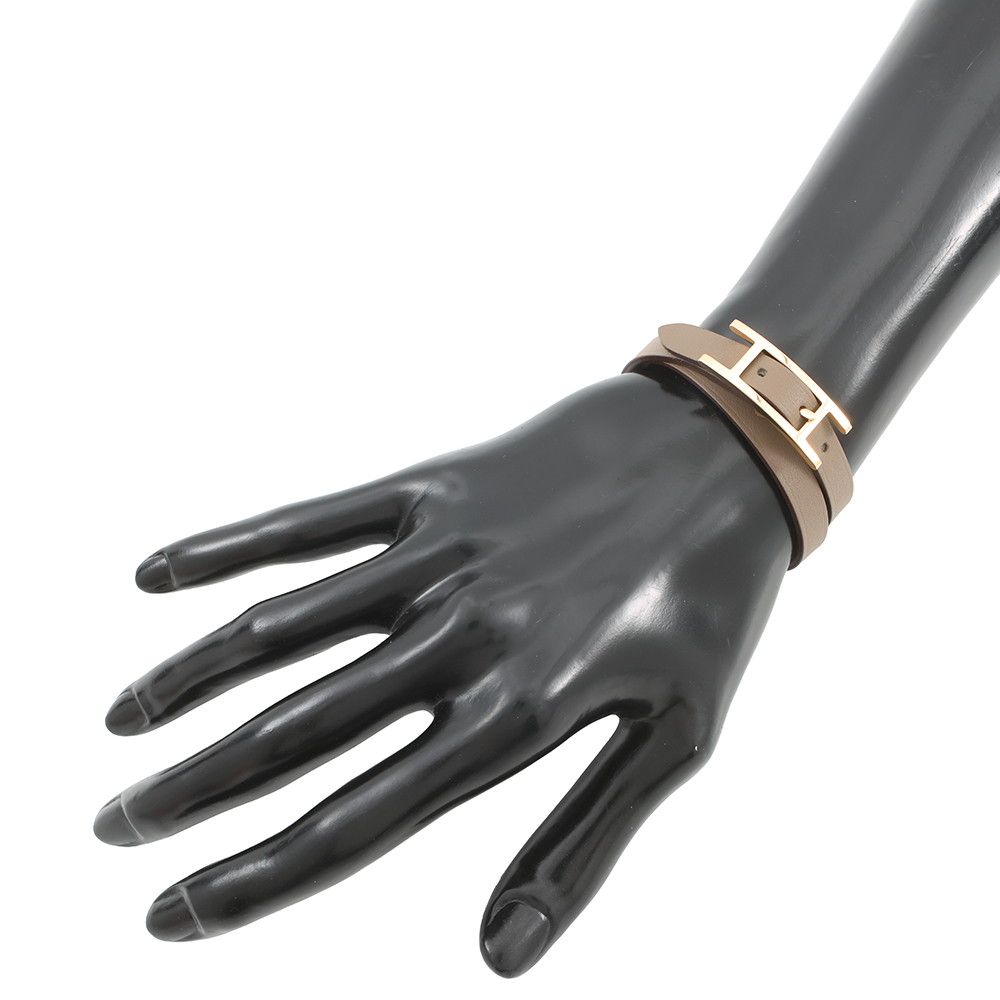 Hermes Behapi Double Tour Etoupe Nata Gold Swift T2 Bracelet — view 4