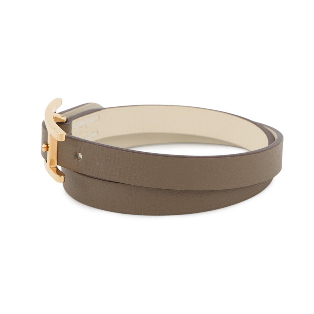 Hermes Behapi Double Tour Etoupe Nata Gold Swift T2 Bracelet — view 2