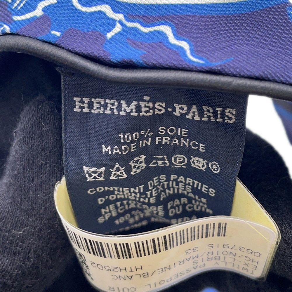 Hermes Scarf Twill Ex Libris Silk Leather — view 8