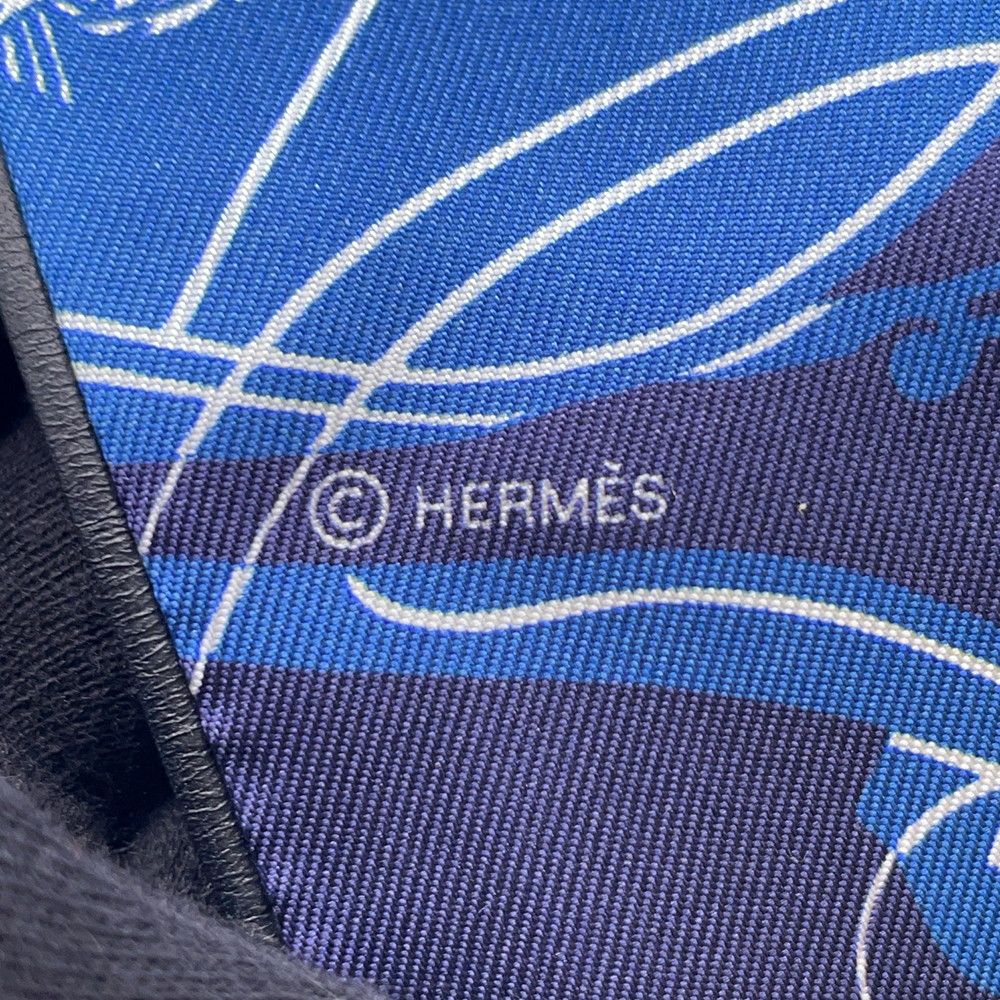 Hermes Scarf Twill Ex Libris Silk Leather — view 7