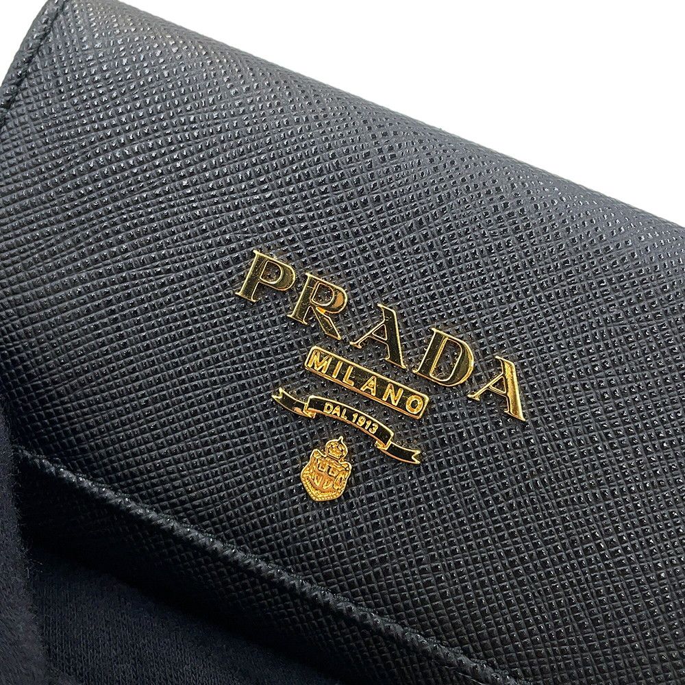 Prada Key Case Multicolor Key Saffiano Leather Key Ring Black — view 8