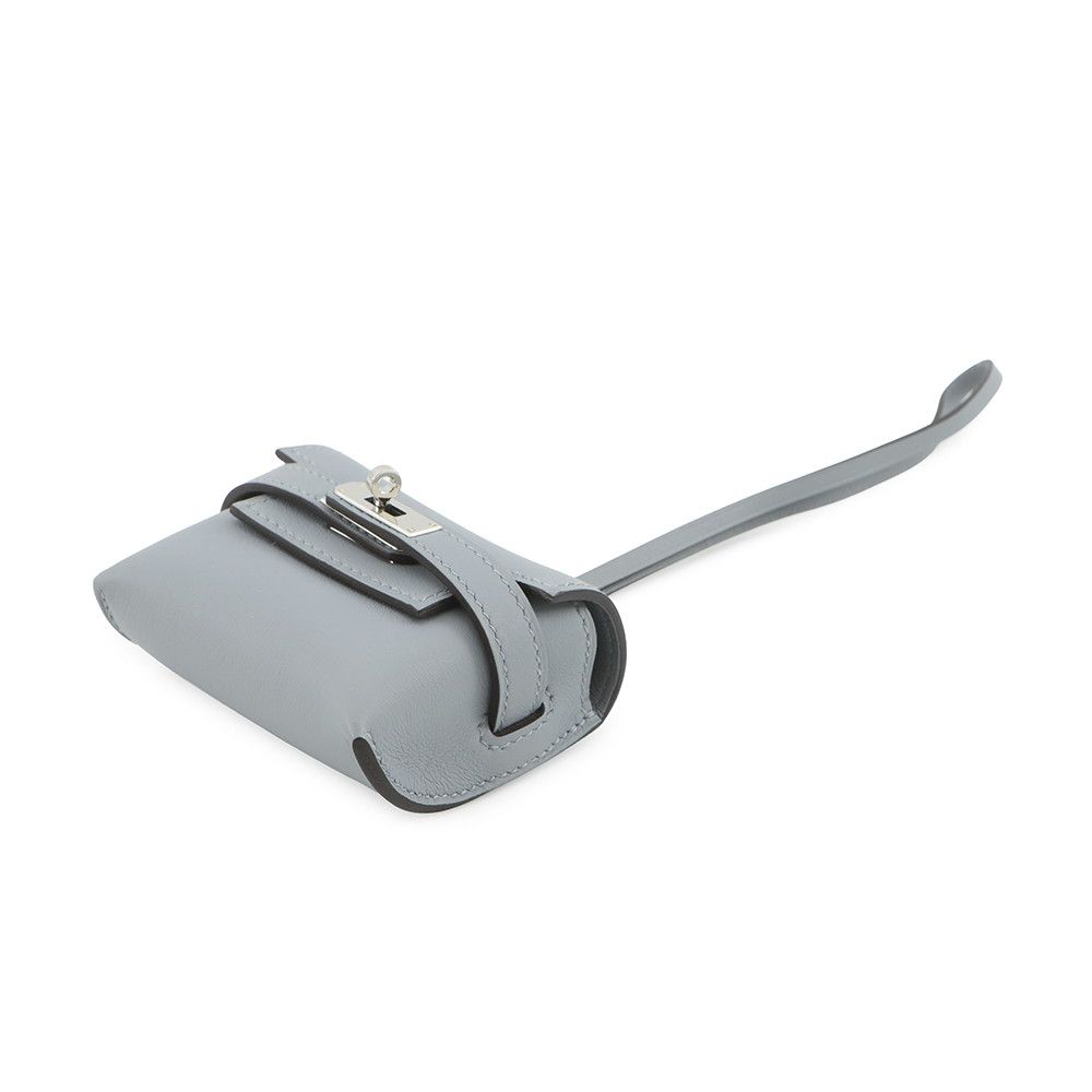 Hermes Bag Charm Kelly Festival Gris Perle Silver Swift — view 2