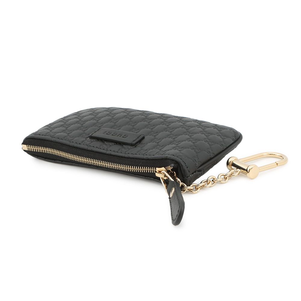 Gucci Key Case Micro Guccissima Leather Coin Black — view 2