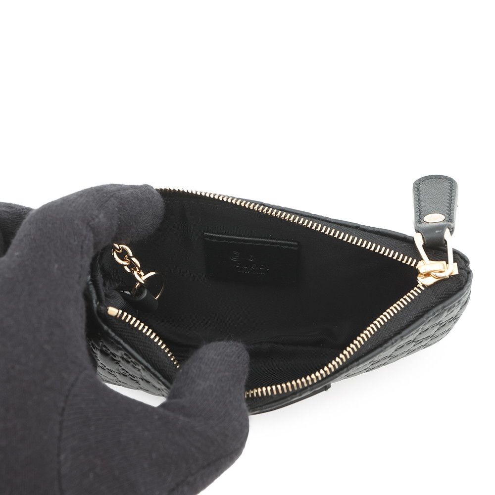 Gucci Key Case Micro Guccissima Leather Coin Black — view 4