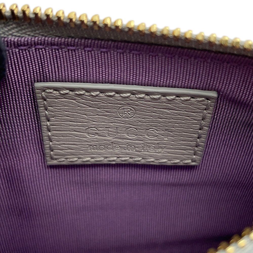 Gucci Key Case Script Zip Leather Coin — view 8