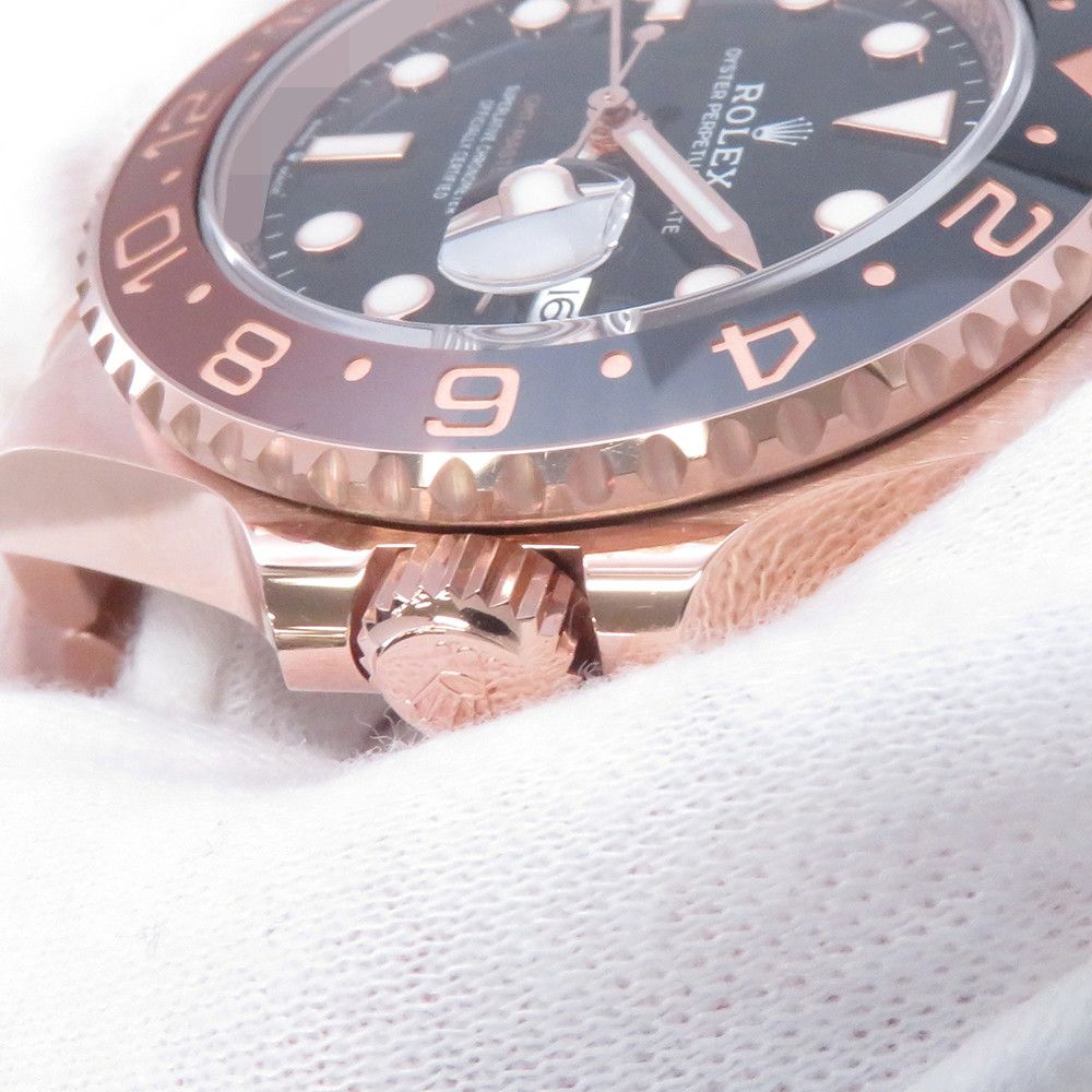 Rolex Gmt Master 2 Date 18k Pink Gold Everose Watch Black Dial — view 4