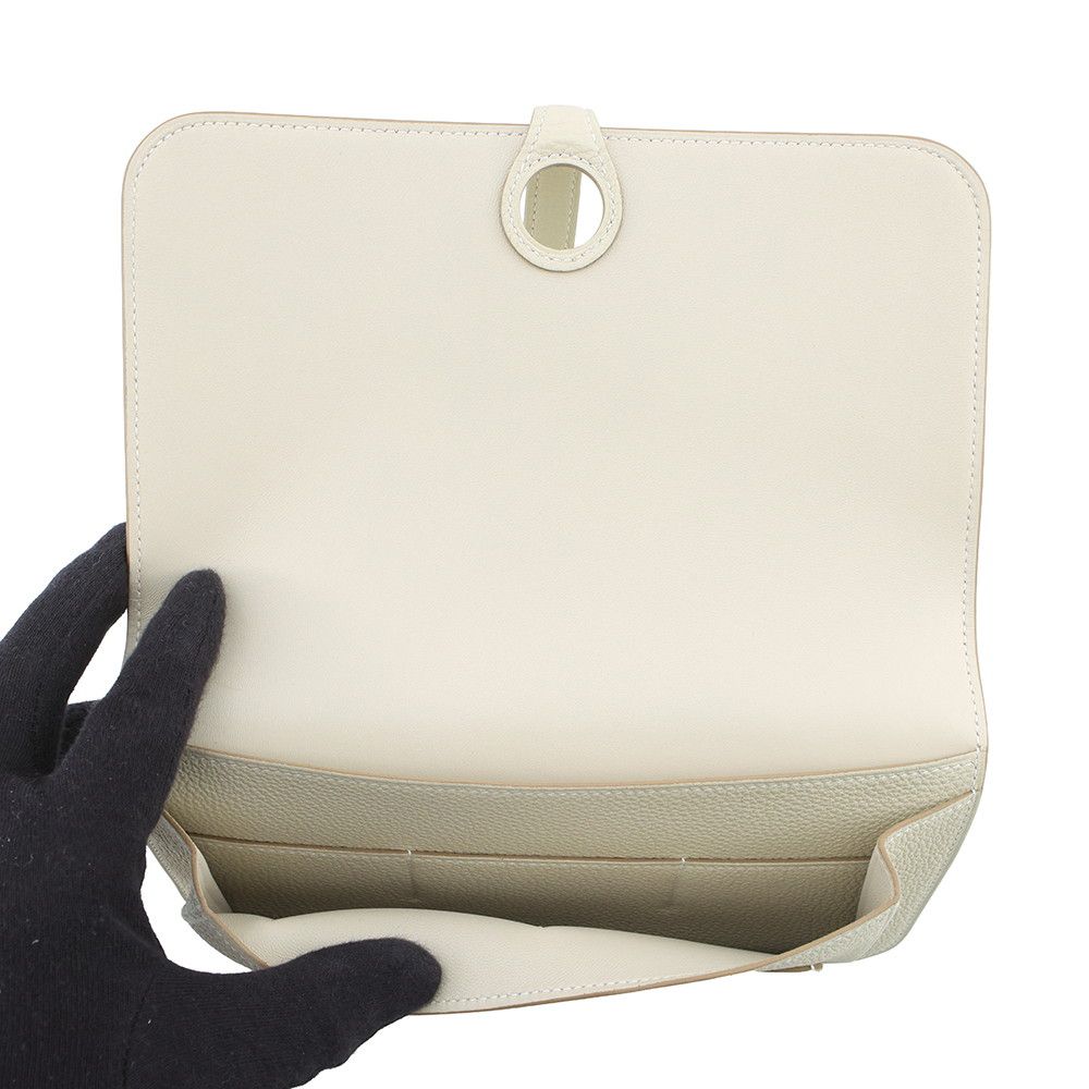 Hermes Wallet Dogon GM Duo Cles Silver Togo — view 6