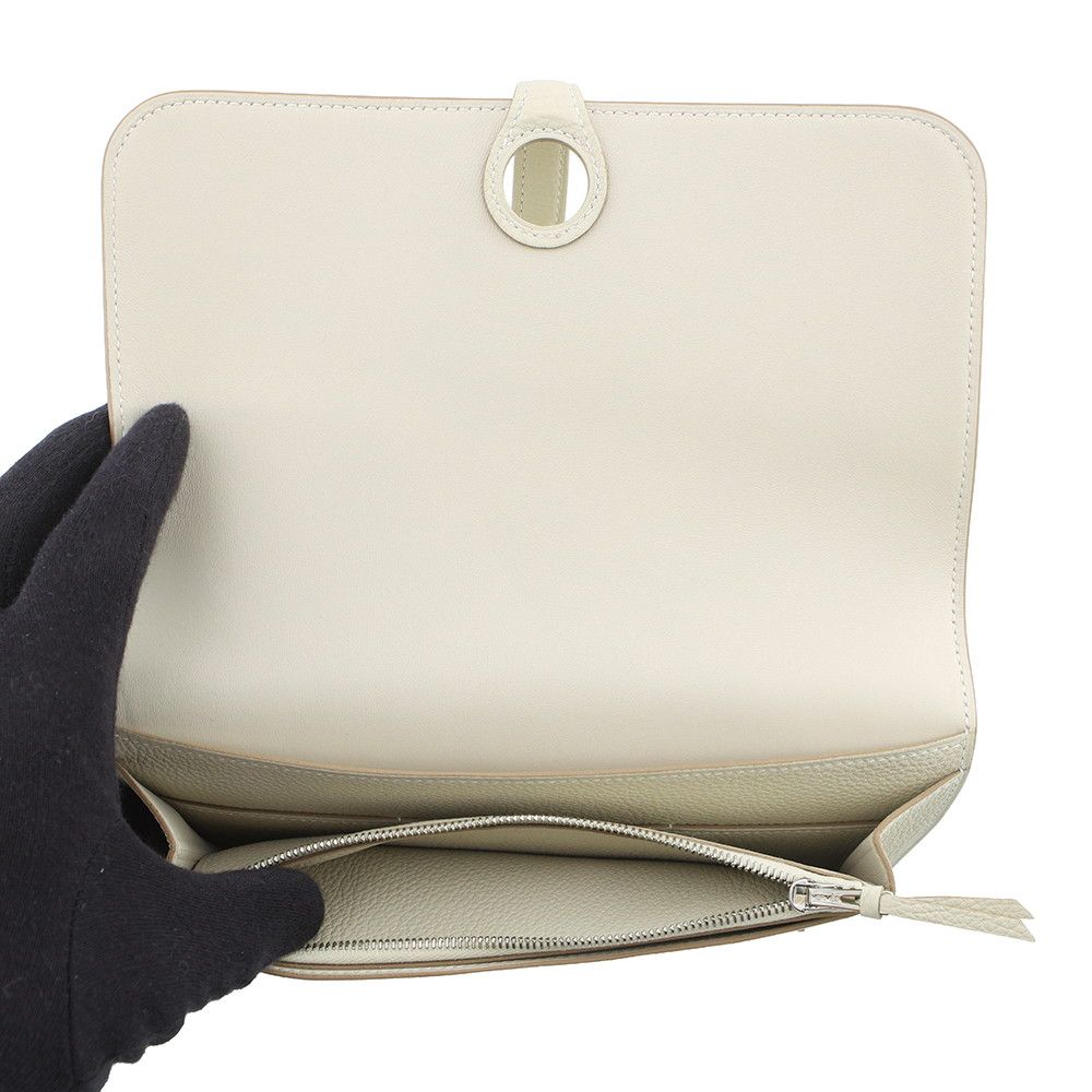 Hermes Wallet Dogon GM Duo Cles Silver Togo — view 5