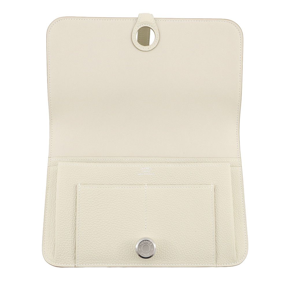 Hermes Wallet Dogon GM Duo Cles Silver Togo — view 4