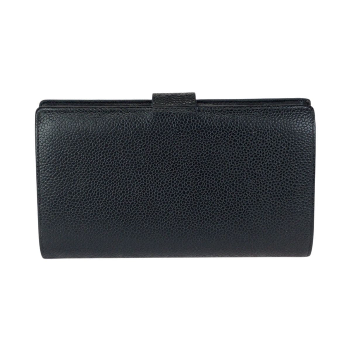 Chanel Vintage CC Logo Black Gold Caviar Leather Wallet — view 2