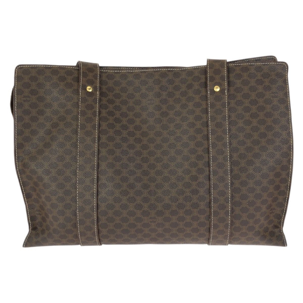 Celine Macadam Dark Brown Gold 2 Tote Shoulder Bag — view 2