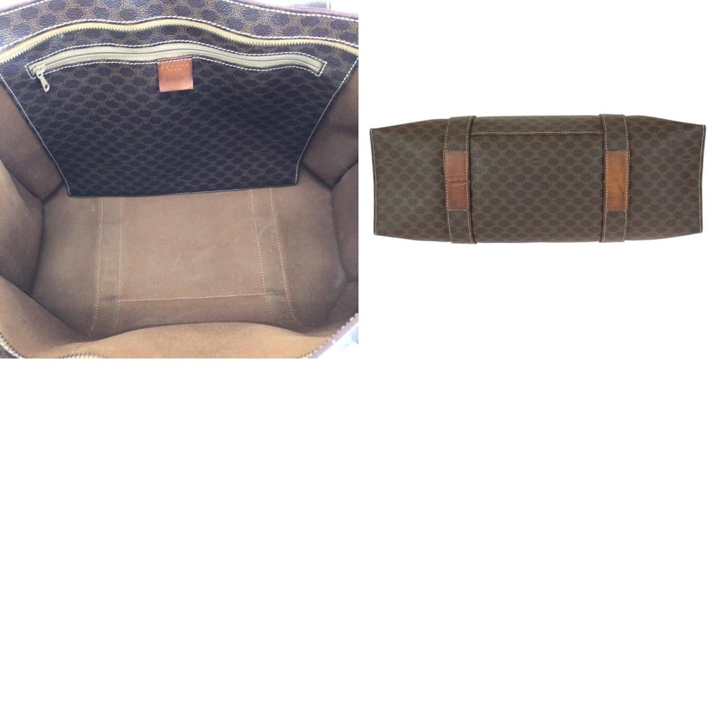Celine Macadam Dark Brown Gold 2 Tote Shoulder Bag — view 9
