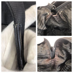 Prada Tessuto Saffiano 2-Way Black Silver Nylon Leather Boston Bag — view 6