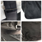 Prada Tessuto Saffiano 2-Way Black Silver Nylon Leather Boston Bag — view 5