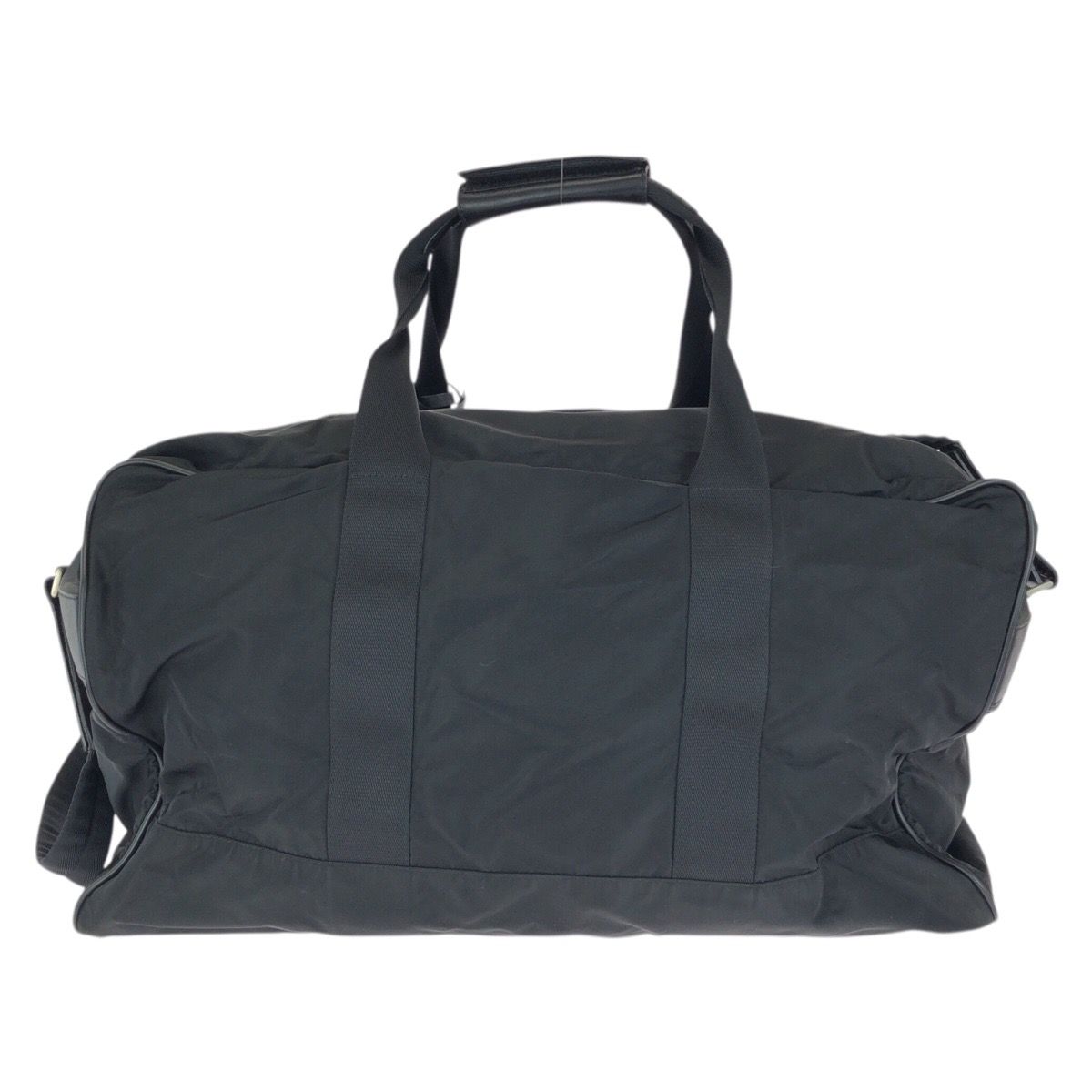 Prada Tessuto Saffiano 2-Way Black Silver Nylon Leather Boston Bag — view 2