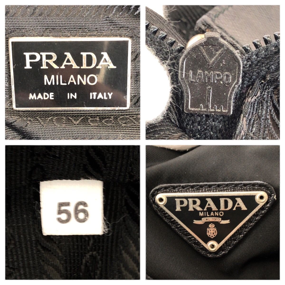 Prada Tessuto Saffiano 2-Way Black Silver Nylon Leather Boston Bag — view 4