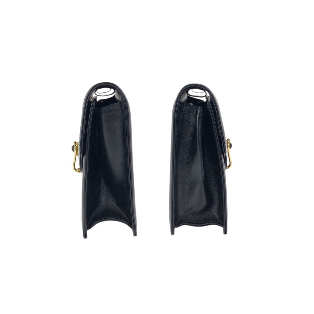 Gucci Vintage Taiga Eye Black Gold Leather Shoulder Bag Clutch — view 8