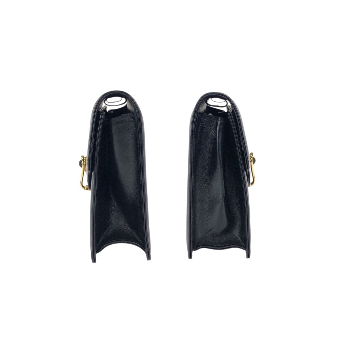 Gucci Vintage Taiga Eye Black Gold Leather Shoulder Bag Clutch — view 8