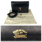 Gucci Vintage Taiga Eye Black Gold Leather Shoulder Bag Clutch — view 4