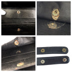 Gucci Vintage Taiga Eye Black Gold Leather Shoulder Bag Clutch — view 6