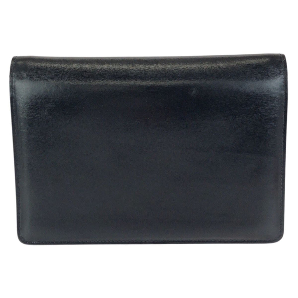Gucci Vintage Taiga Eye Black Gold Leather Shoulder Bag Clutch — view 2