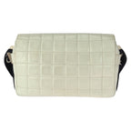 Chanel Vintage Choco Bar CC Logo Off White Black Gold Lambskin Shoulder Bag — view 2