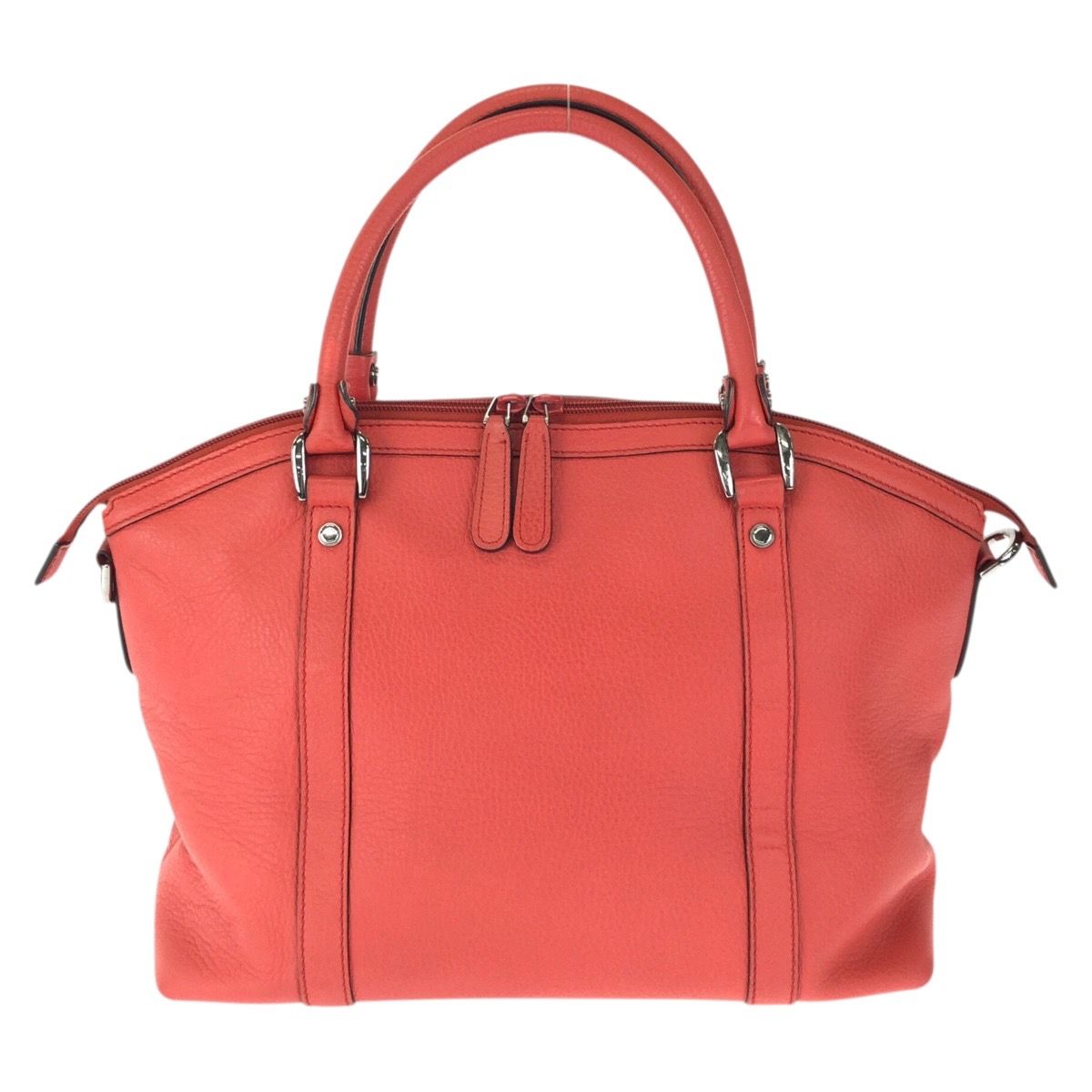 Gucci Interlocking Orange Pink Gunmetal Leather Tote — view 2