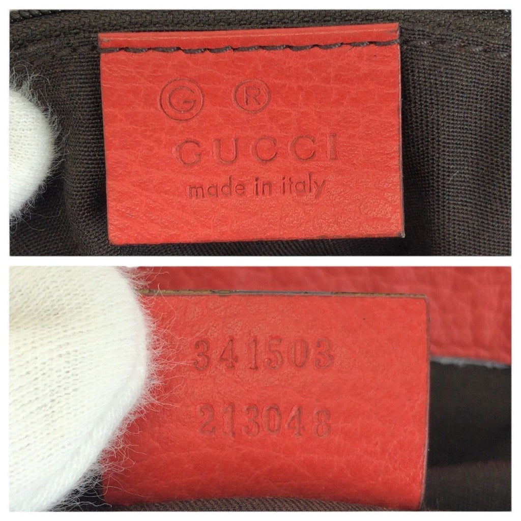 Gucci Interlocking Orange Pink Gunmetal Leather Tote — view 4