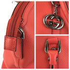 Gucci Interlocking Orange Pink Gunmetal Leather Tote — view 5