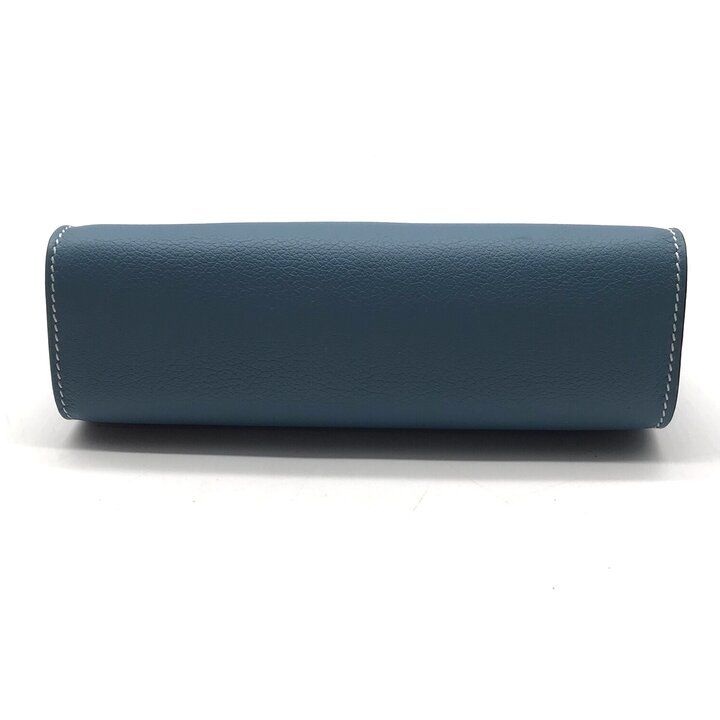 Hermes Zip Azap PM New Blue Jean Pouch Evercolor Case — view 3
