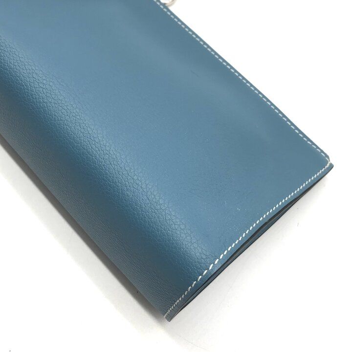 Hermes Zip Azap PM New Blue Jean Pouch Evercolor Case — view 4