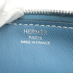 Hermes Zip Azap PM New Blue Jean Pouch Evercolor Case — view 8