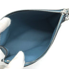 Hermes Zip Azap PM New Blue Jean Pouch Evercolor Case — view 7