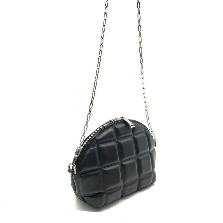 Bottega Veneta Padded Half Moon Chain Shoulder Bag Black Leather — view 2