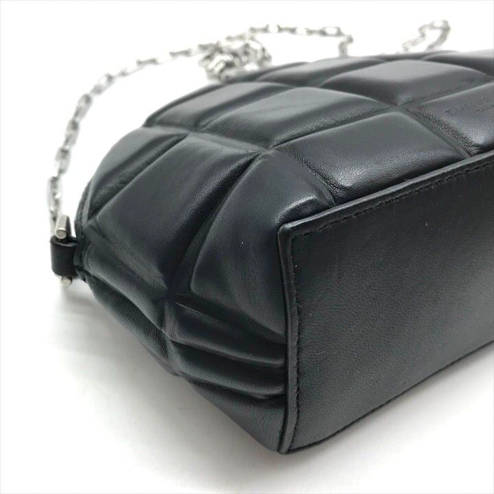 Bottega Veneta Padded Half Moon Chain Shoulder Bag Black Leather — view 6