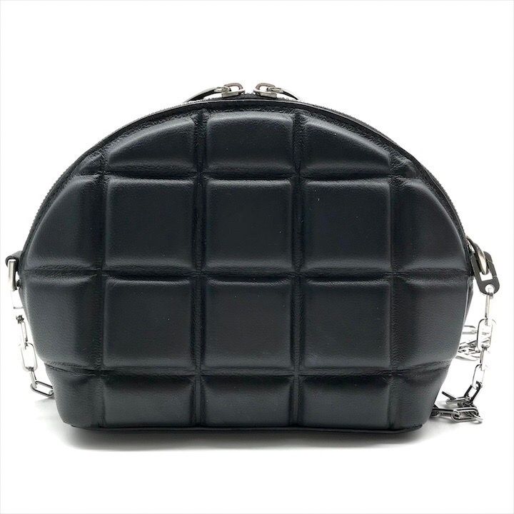 Bottega Veneta Padded Half Moon Chain Shoulder Bag Black Leather — view 3