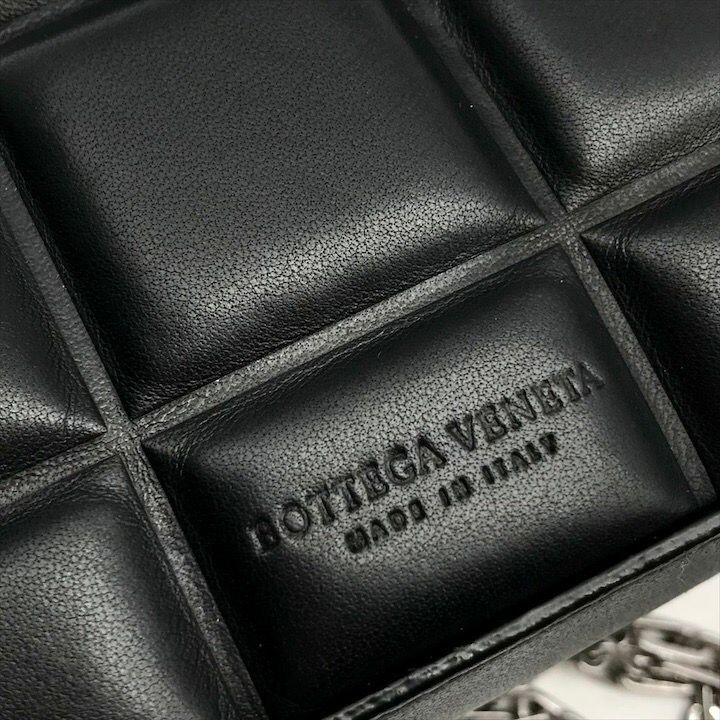 Bottega Veneta Padded Half Moon Chain Shoulder Bag Black Leather — view 9