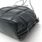 Bottega Veneta Padded Half Moon Chain Shoulder Bag Black Leather — view 5