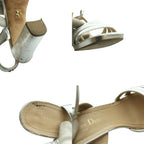 Prada Metallic Heel Sandals 37.5 Silver Color SS — view 9