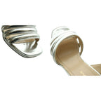 Prada Metallic Heel Sandals 37.5 Silver Color SS — view 8