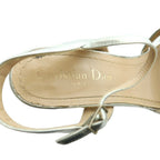 Prada Metallic Heel Sandals 37.5 Silver Color SS — view 7