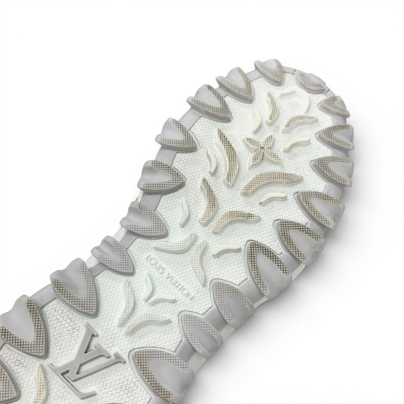Louis Vuitton LV Lash Line Monogram Sneakers Shoes Fabric Leather White Gray — view 8