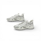 Louis Vuitton LV Lash Line Monogram Sneakers Shoes Fabric Leather White Gray — view 3