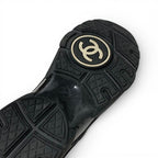Chanel Sneakers Shoes Leather Fabric Suede Black CC Logo — view 8