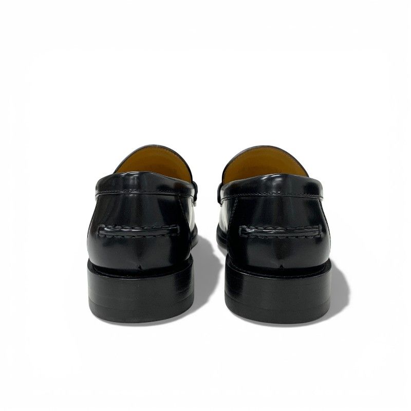 Dior Forever Loafers Leather Black Gold CD Logo Plate Flat Shoes — view 5
