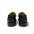 Dior Forever Loafers Leather Black Gold CD Logo Plate Flat Shoes — view 5