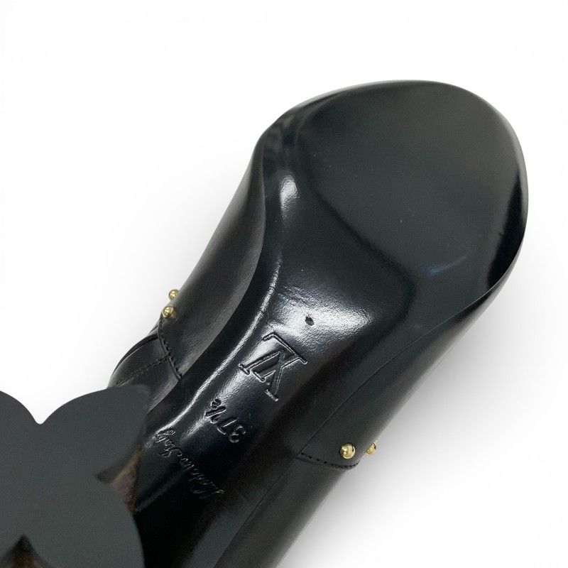 Louis Vuitton Silhouette Line Boots Short Shoes Leather Black Brown Gold Lvlogo — view 8