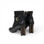 Louis Vuitton Silhouette Line Boots Short Shoes Leather Black Brown Gold Lvlogo — view 4