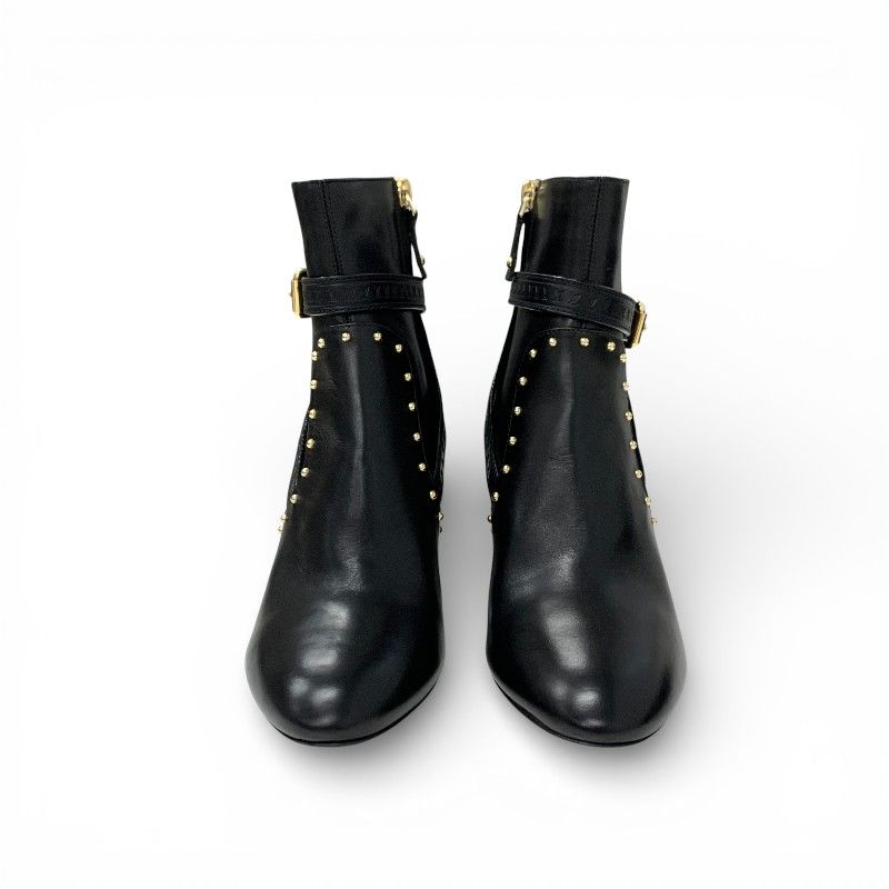 Louis Vuitton Silhouette Line Boots Short Shoes Leather Black Brown Gold Lvlogo — view 2