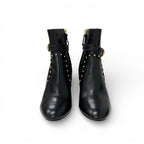 Louis Vuitton Silhouette Line Boots Short Shoes Leather Black Brown Gold Lvlogo — view 2